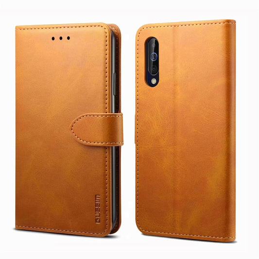 For Samsung Galaxy A30s / A50 / A50S GUSSIM Business Style Horizontal Flip Leather Case with Holder & Card Slots & Wallet(Khaki) - Galaxy Phone Cases by GUSSIM | Online Shopping UK | buy2fix