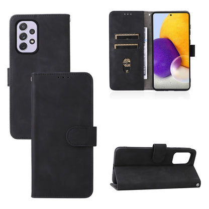 For Samsung Galaxy A13 4G Skin Feel Magnetic Buckle Calf Texture PU Phone Case(Black) by buy2fix