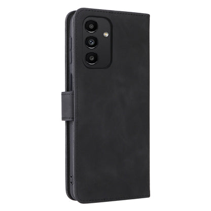 For Samsung Galaxy A13 4G Skin Feel Magnetic Buckle Calf Texture PU Phone Case(Black) by buy2fix