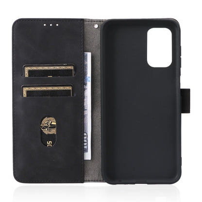 For Samsung Galaxy A13 4G Skin Feel Magnetic Buckle Calf Texture PU Phone Case(Black) by buy2fix