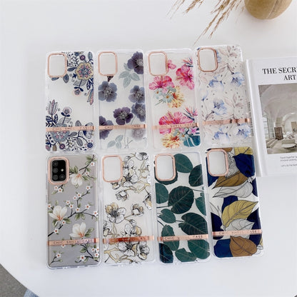 For Samsung Galaxy S22+ 5G Translucent Plating Flower Phone Case(Banana Leaf) - Galaxy S22+ 5G Cases by buy2fix | Online Shopping UK | buy2fix