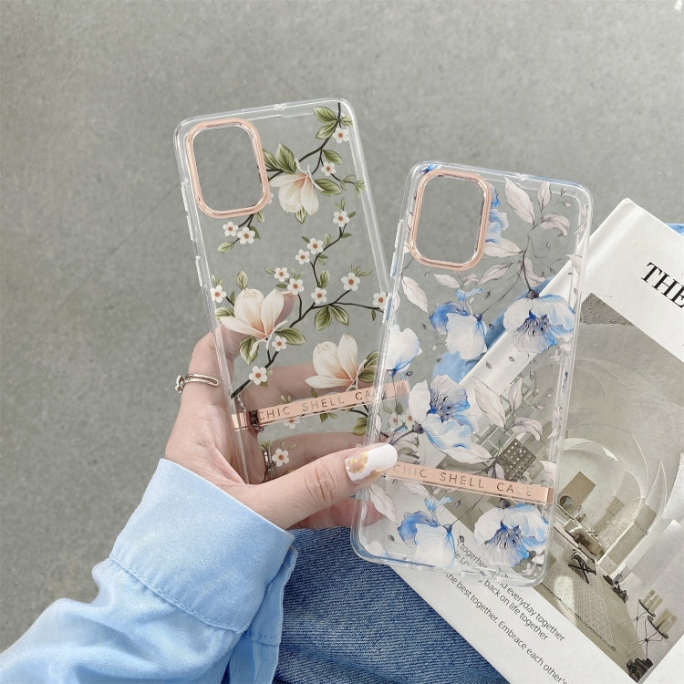 For Samsung Galaxy S22+ 5G Translucent Plating Flower Phone Case(Banana Leaf) - Galaxy S22+ 5G Cases by buy2fix | Online Shopping UK | buy2fix