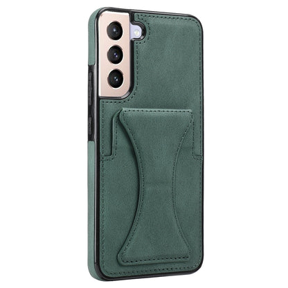 For Samsung Galaxy S22 5G Ultra-thin Shockproof Phone Case with Holder(Green) - Galaxy S22 5G Cases by buy2fix | Online Shopping UK | buy2fix