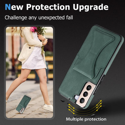 For Samsung Galaxy S22 5G Ultra-thin Shockproof Phone Case with Holder(Green) - Galaxy S22 5G Cases by buy2fix | Online Shopping UK | buy2fix