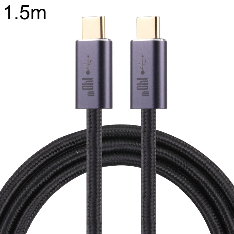 140W USB 2.0 USB-C / Type-C Male to USB-C / Type-C Male Braided Data Cable, Cable Length:1.5m(Black) by buy2fix