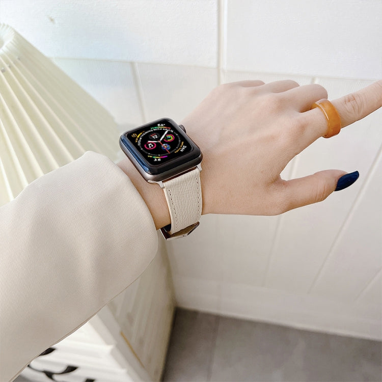 Leather Strap For Apple Watch Series 9&8&7 41mm / SE 3&SE 2&6&SE&5&4 40mm / 3&2&1 38mm(Brown) by buy2fix