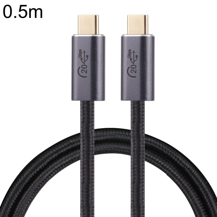 20Gbps USB 3.2 USB-C / Type-C Male to USB-C / Type-C Male Braided Data Cable, Cable Length:0.5m(Black) by buy2fix