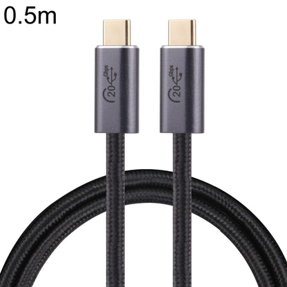20Gbps USB 3.2 USB-C / Type-C Male to USB-C / Type-C Male Braided Data Cable, Cable Length:0.5m(Black) by buy2fix