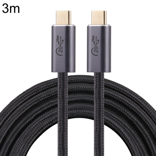 20Gbps USB 3.2 USB-C / Type-C Male to USB-C / Type-C Male Braided Data Cable, Cable Length:3m(Black) by buy2fix