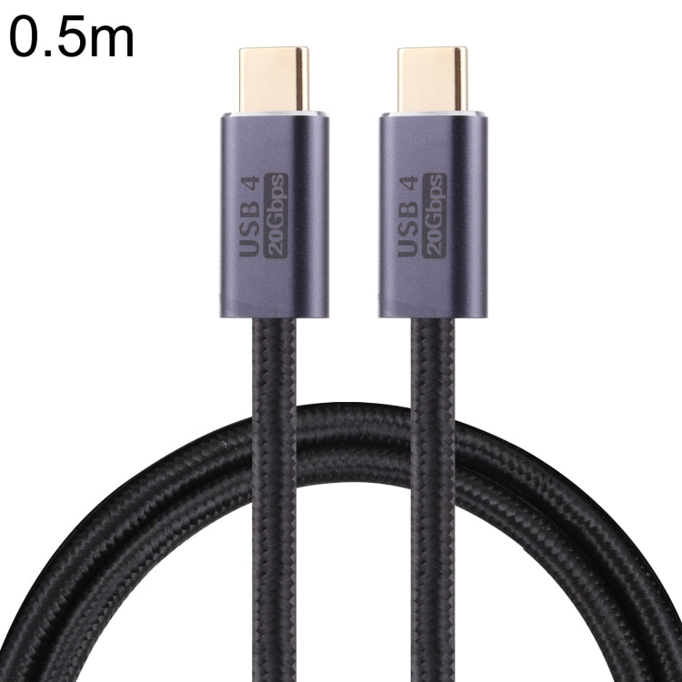 20Gbps USB 4 USB-C / Type-C Male to USB-C / Type-C Male Braided Data Cable, Cable Length:0.5m(Black) - Cable & Adapters by buy2fix | Online Shopping UK | buy2fix