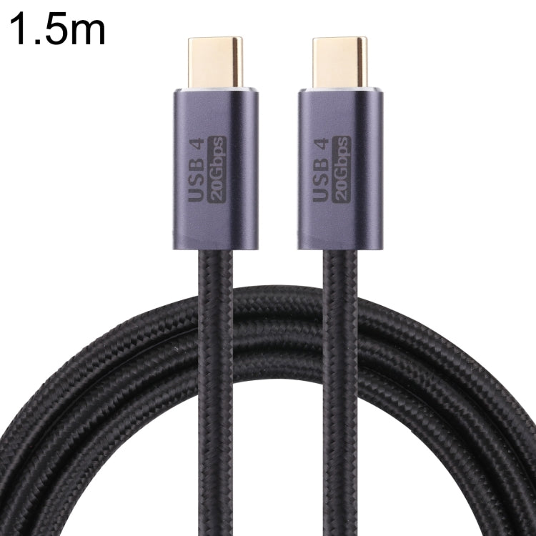 20Gbps USB 4 USB-C / Type-C Male to USB-C / Type-C Male Braided Data Cable, Cable Length:1.5m(Black) - Cable & Adapters by buy2fix | Online Shopping UK | buy2fix