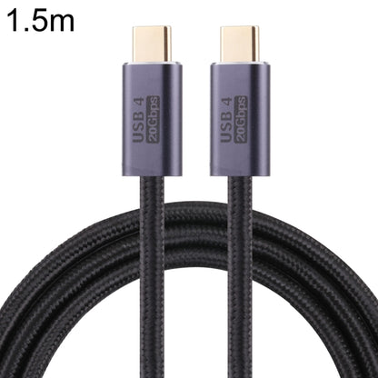 20Gbps USB 4 USB-C / Type-C Male to USB-C / Type-C Male Braided Data Cable, Cable Length:1.5m(Black) - Cable & Adapters by buy2fix | Online Shopping UK | buy2fix