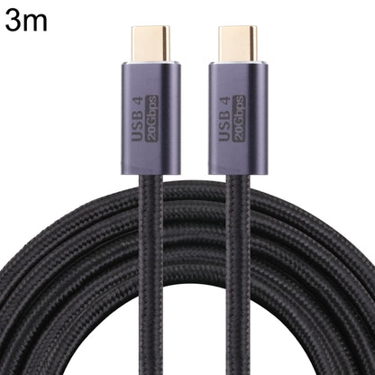 20Gbps USB 4 USB-C / Type-C Male to USB-C / Type-C Male Braided Data Cable, Cable Length:3m(Black) - Cable & Adapters by buy2fix | Online Shopping UK | buy2fix