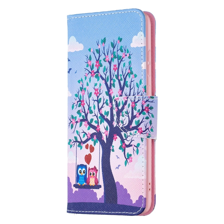 For Samsung Galaxy A33 5G Colored Drawing Leather Phone Case(Owl) by buy2fix