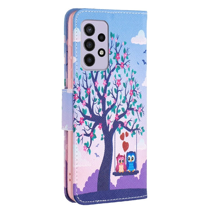 For Samsung Galaxy A33 5G Colored Drawing Leather Phone Case(Owl) by buy2fix