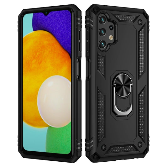 For Samsung Galaxy A13 4G Shockproof TPU + PC Phone Case with Holder(Black) by buy2fix