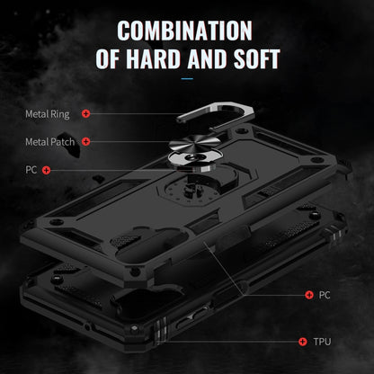 For Samsung Galaxy A13 4G Shockproof TPU + PC Phone Case with Holder(Black) by buy2fix