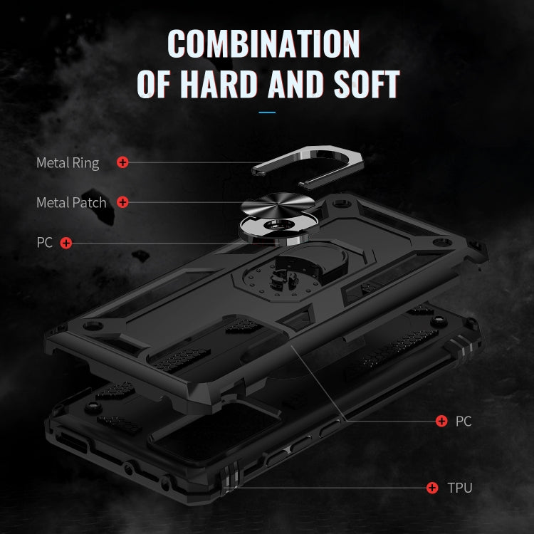 For Xiaomi 12 Shockproof TPU + PC Phone Case with Holder(Black) by buy2fix