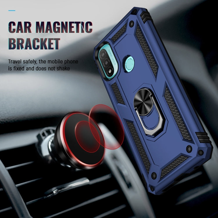 For Motorola Moto E20 / E30 / E40 Shockproof TPU + PC Holder Phone Case(Blue) - Motorola Cases by buy2fix | Online Shopping UK | buy2fix