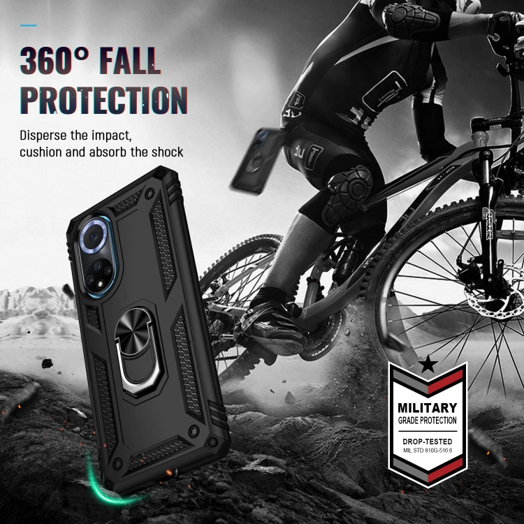 For Huawei nova 9 Shockproof TPU + PC Holder Phone Case(Black) - Huawei Cases by buy2fix | Online Shopping UK | buy2fix