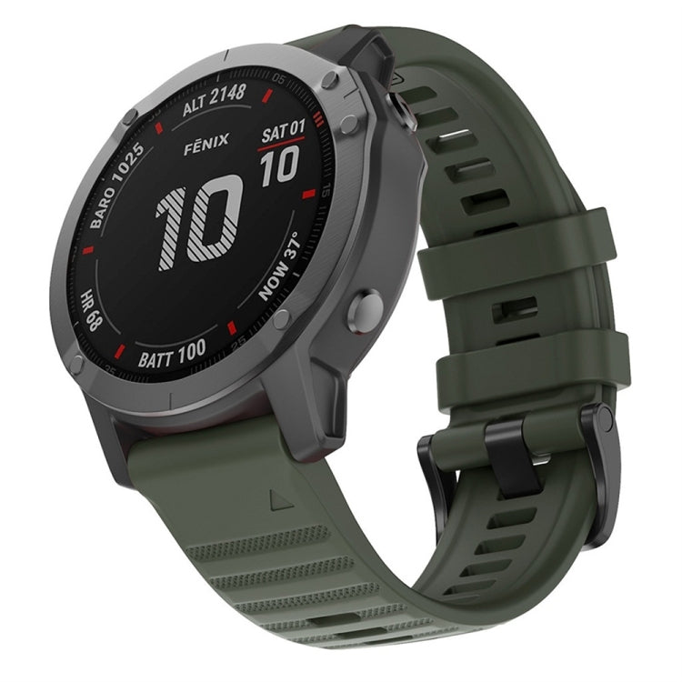 For Garmin Fenix 7 Silicone Watch Band(Army Green) - Watch Bands by buy2fix | Online Shopping UK | buy2fix