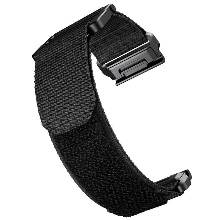 For Garmin Fenix 7X Hook And Loop Fastener Nylon Watch Band(Black) by buy2fix
