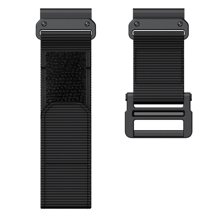 For Garmin Fenix 7X Hook And Loop Fastener Nylon Watch Band(Black) by buy2fix