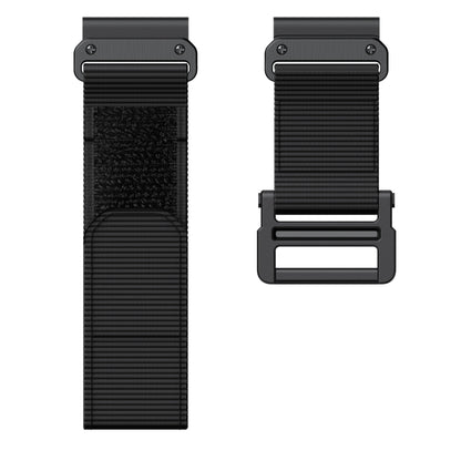 For Garmin Fenix 7X Hook And Loop Fastener Nylon Watch Band(Black) by buy2fix