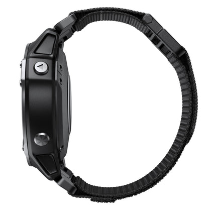 For Garmin Fenix 7X Hook And Loop Fastener Nylon Watch Band(Black) by buy2fix