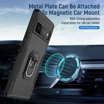 For Google Pixel 6 Pro Pioneer Armor Heavy Duty PC + TPU Holder Phone Case(Black) - Google Cases by buy2fix | Online Shopping UK | buy2fix