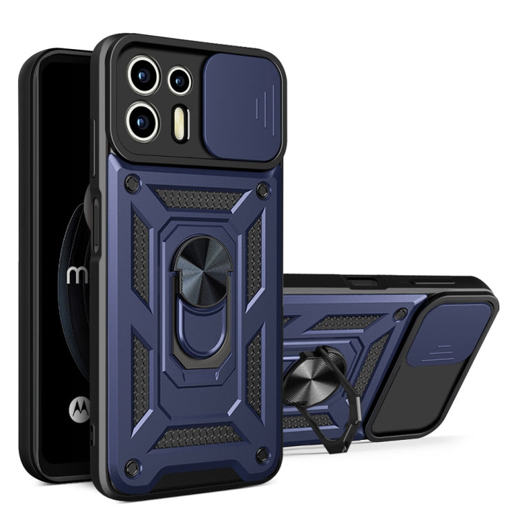 For Motorola Edge 20 Lite Sliding Camera Cover TPU+PC Phone Case(Blue) - Motorola Cases by buy2fix | Online Shopping UK | buy2fix