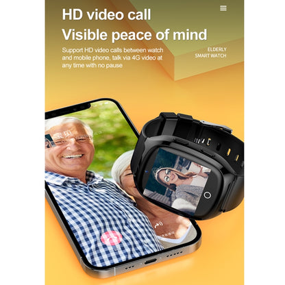 D300 1.54 inch IPS Screen Smart Watch, Support Tracking and Positioning & 4G Video Call body temperature measurement (Black) by buy2fix