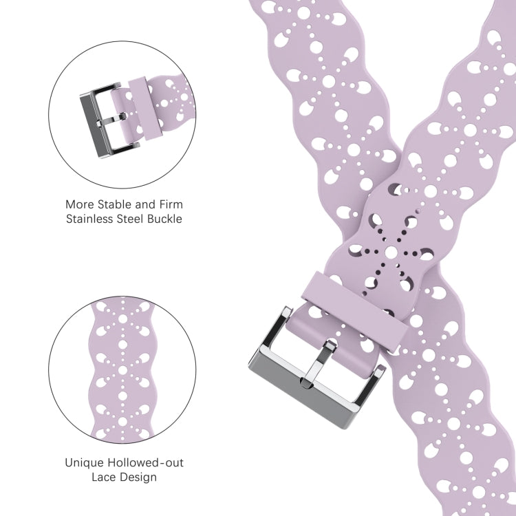 Lace Silicone Watch Band For Apple Watch Ultra 49mm&Watch Ultra 2 49mm / Series 9&8&7 45mm / SE 3&SE 2&6&SE&5&4 44mm / 3&2&1 42mm(Purple) by buy2fix