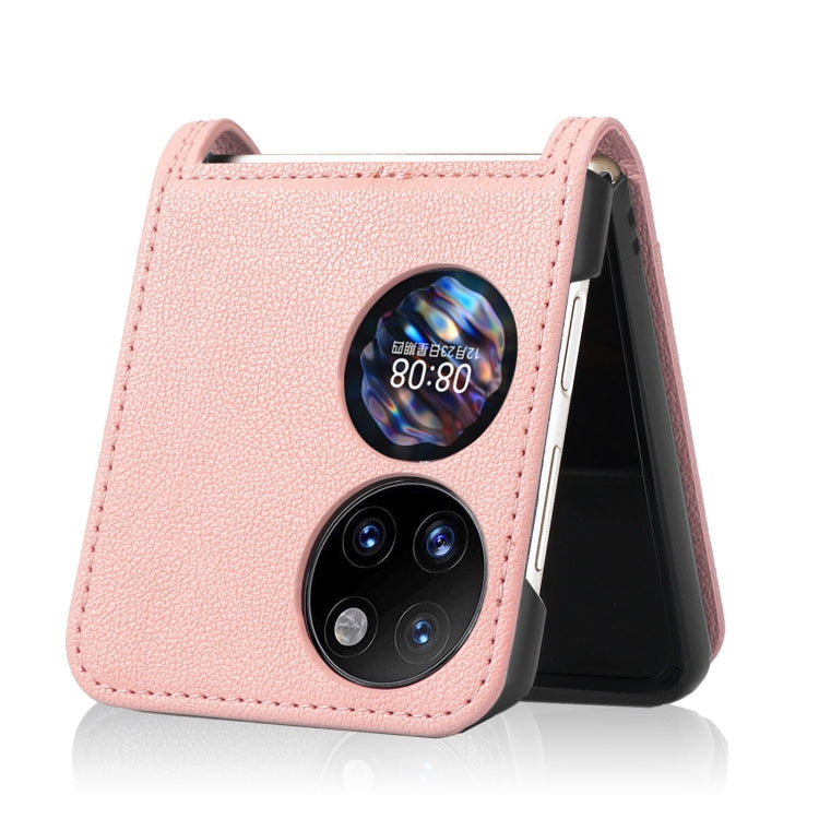 For Huawei P50 Pocket Lambskin Texture Card Folding Phone Case(Pink) - Huawei Cases by buy2fix | Online Shopping UK | buy2fix
