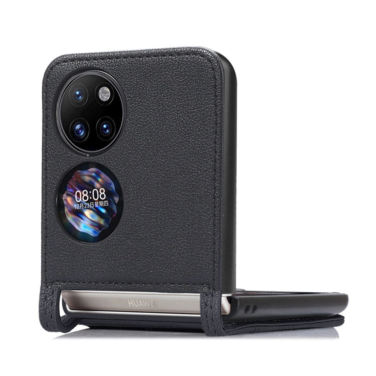 For Huawei P50 Pocket Lambskin Texture Card Folding Phone Case(Black) - Huawei Cases by buy2fix | Online Shopping UK | buy2fix