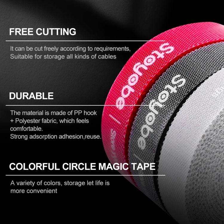 DUX DUICS Stoyobe Circle Hook and Loop Cable Ties, Length: 3m(Red) by DUX DUCIS