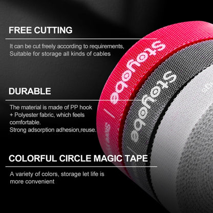 DUX DUICS Stoyobe Circle Hook and Loop Cable Ties, Length: 3m(Red) by DUX DUCIS