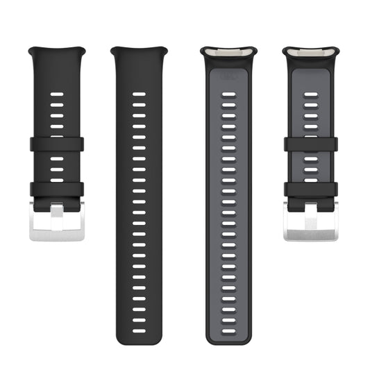 For Polar Vantage V2 Two-color Silicone Watch Band(Black Grey) -  by buy2fix | Online Shopping UK | buy2fix