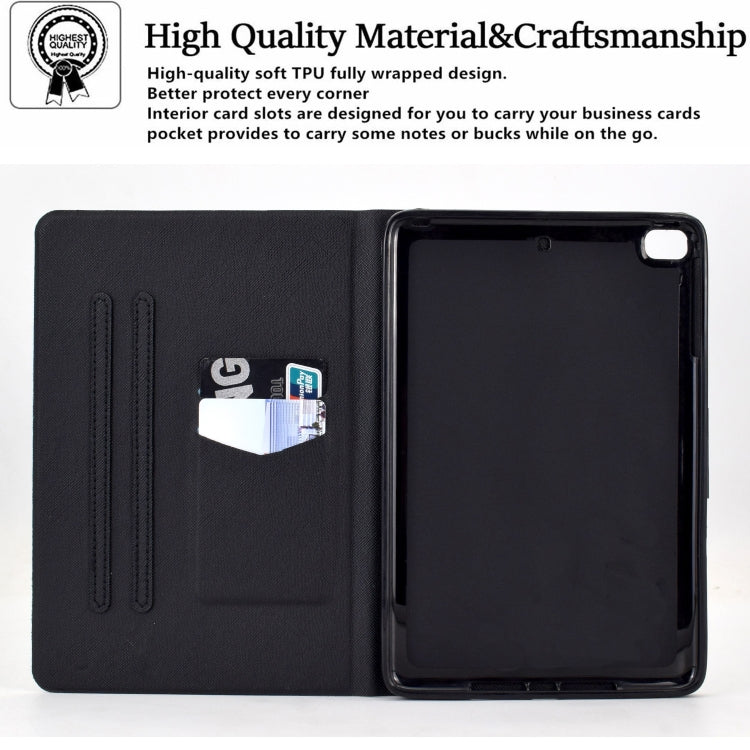Electric Pressed TPU Leather Tablet Case For iPad mini 5 / 4 / 3 / 2 / 1(Green Flower) - iPad mini (2019) / mini 5 Cases by buy2fix | Online Shopping UK | buy2fix