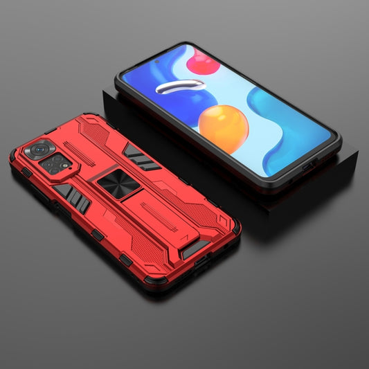 For Xiaomi Redmi Note 11 Global / Note 11S Supersonic PC + TPU Phone Case with Holder(Red) - Xiaomi Cases by buy2fix | Online Shopping UK | buy2fix