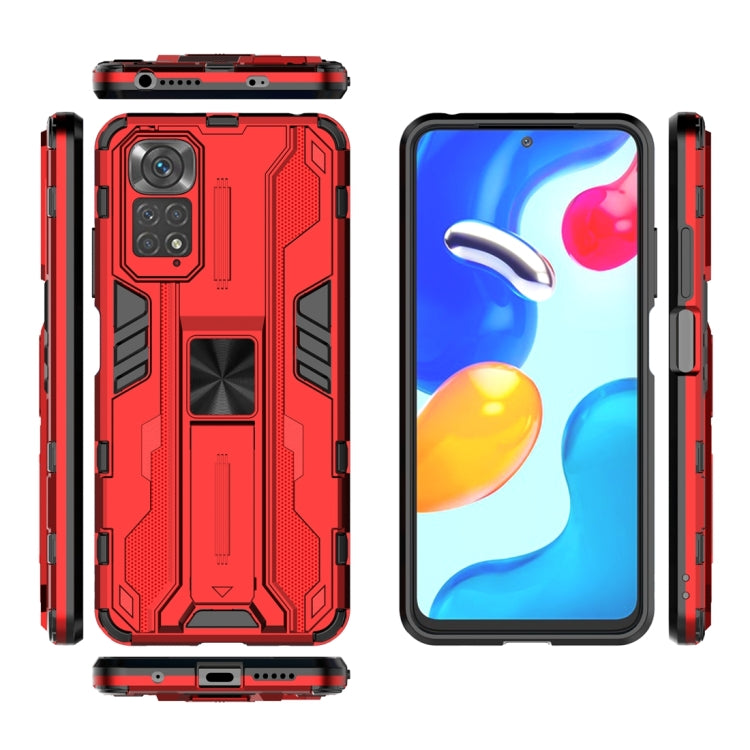 For Xiaomi Redmi Note 11 Global / Note 11S Supersonic PC + TPU Phone Case with Holder(Red) by buy2fix