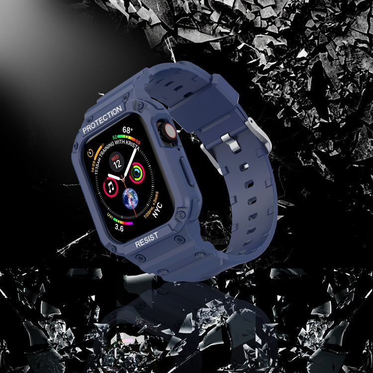 Three-proof Solid Color Integrated Watch Band For Apple Watch Series 9&8&7 41mm / SE 3&SE 2&6&SE&5&4 40mm / 3&2&1 38mm(Blue) by buy2fix