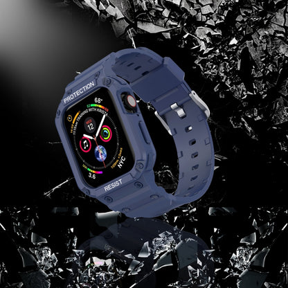 Three-proof Solid Color Integrated Watch Band For Apple Watch Series 9&8&7 41mm / SE 3&SE 2&6&SE&5&4 40mm / 3&2&1 38mm(Blue) by buy2fix