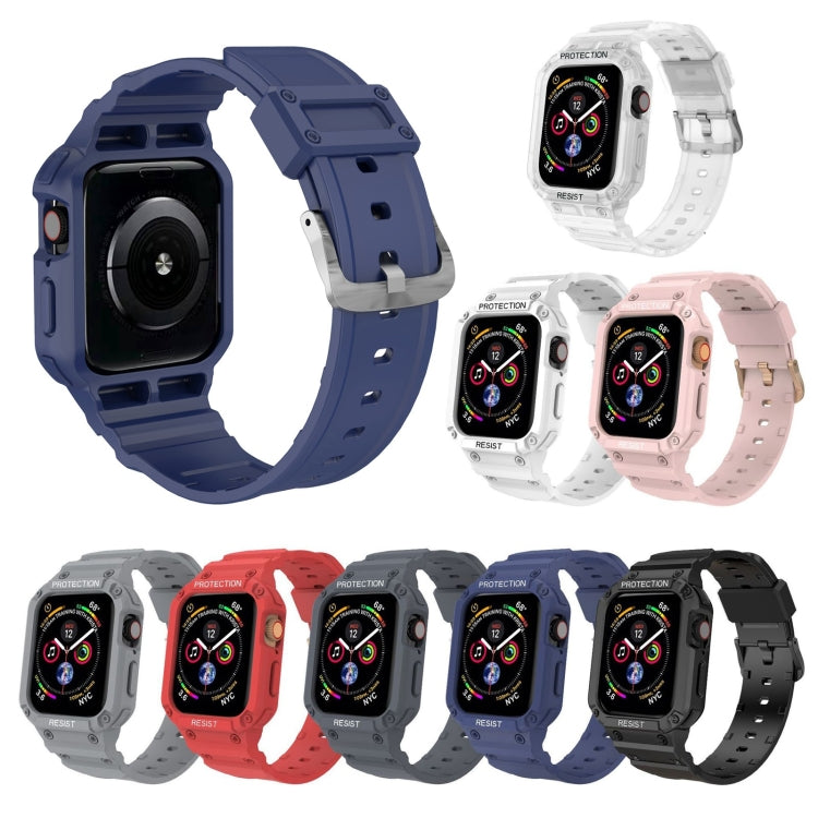Three-proof Solid Color Integrated Watch Band For Apple Watch Series 9&8&7 41mm / SE 3&SE 2&6&SE&5&4 40mm / 3&2&1 38mm(Black) by buy2fix
