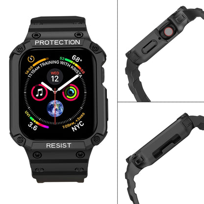 Three-proof Solid Color Integrated Watch Band For Apple Watch Series 8&7 45mm / SE 2&6&SE&5&4 44mm / 3&2&1 42mm(Black) by buy2fix