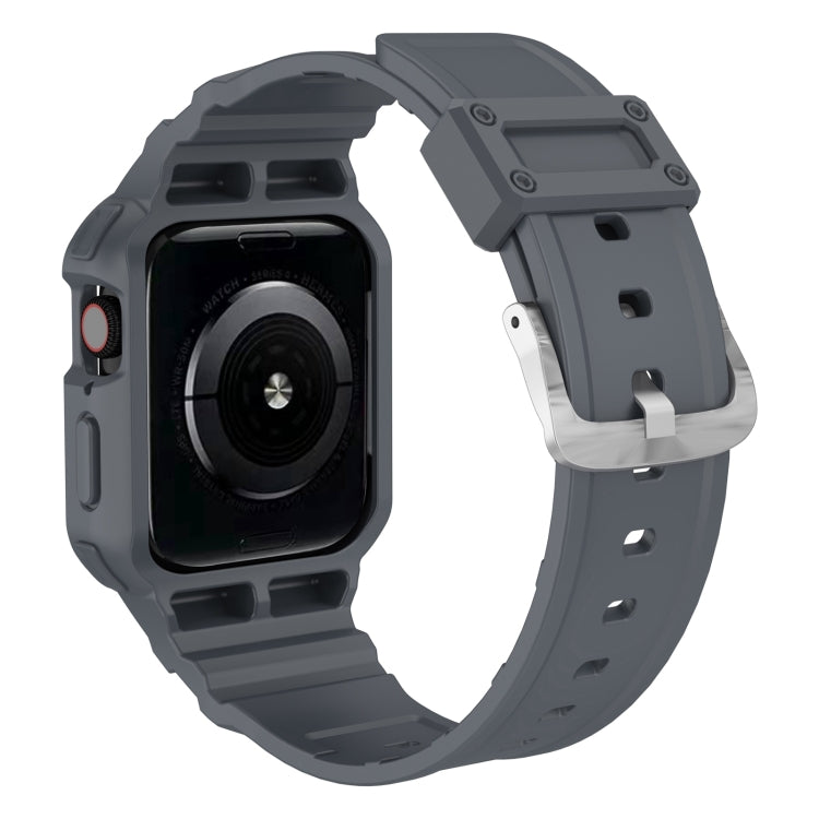 Three-proof Solid Color Integrated Watch Band For Apple Watch Series 8&7 45mm / SE 2&6&SE&5&4 44mm / 3&2&1 42mm(Blue Grey) by buy2fix