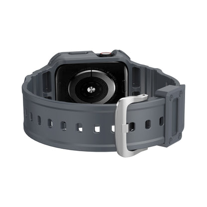 Three-proof Solid Color Integrated Watch Band For Apple Watch Series 8&7 45mm / SE 2&6&SE&5&4 44mm / 3&2&1 42mm(Blue Grey) by buy2fix