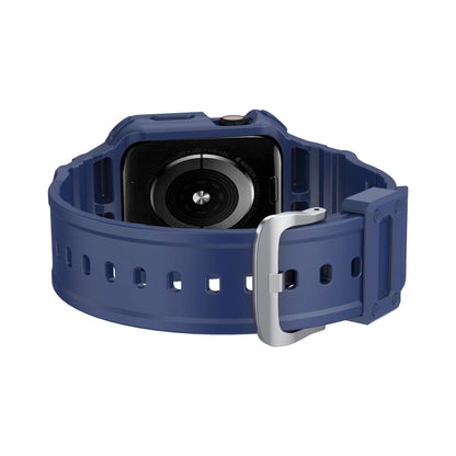 Three-proof Solid Color Integrated Watch Band For Apple Watch Series 8&7 45mm / SE 2&6&SE&5&4 44mm / 3&2&1 42mm(Blue) by buy2fix