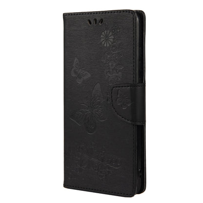 For Samsung Galaxy A23 5G Butterfly Embossed Horizontal Flip Leather Phone Case with Card Slot & Holder(Black) by buy2fix