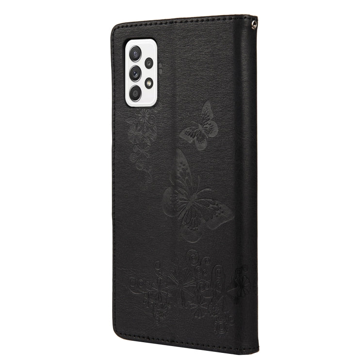 For Samsung Galaxy A23 5G Butterfly Embossed Horizontal Flip Leather Phone Case with Card Slot & Holder(Black) by buy2fix